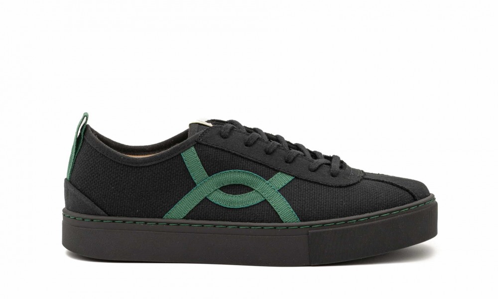 Veganer Sneaker | VESICA PISCIS KAFKA All Black Green