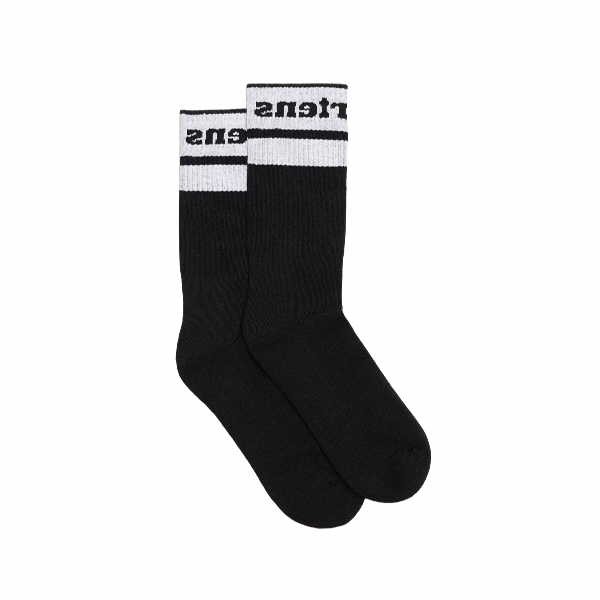 Vegane Socken | DR.MARTENS Athletic Logo Sock Black White Black